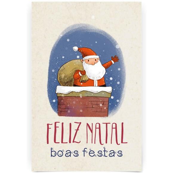 Cartão de Natal Person. com Dobra, Reciclado + Cor 40-005