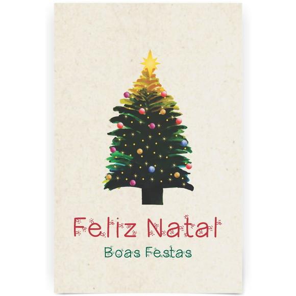 Cartão de Natal Person. com Dobra, Reciclado + Cor 40-007