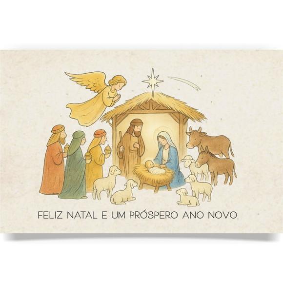 Cartão de Natal Person. com Dobra, Reciclado + Cor 40-018