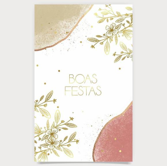 Cartão de Natal Person. Cor com Dourado Hotstamp 30-031