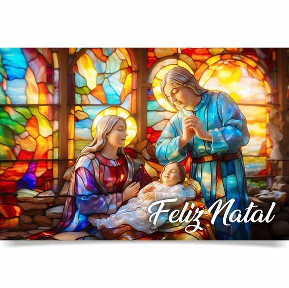 Cartão de Natal Personalizado com Dobra