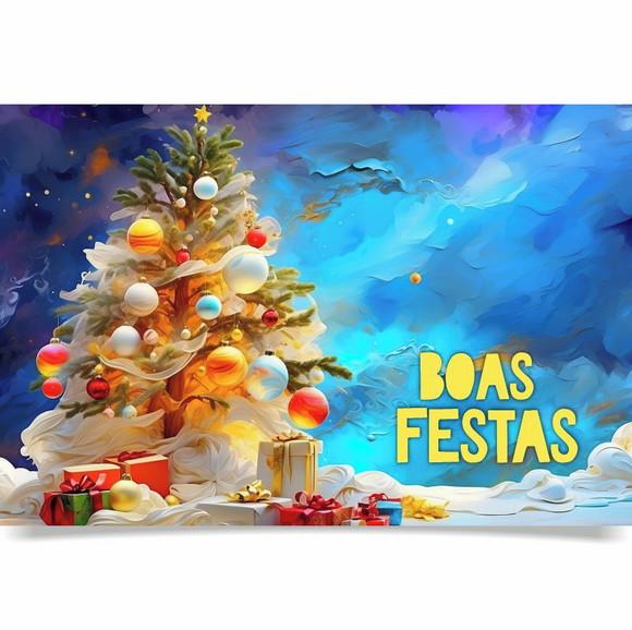 Cartão de Natal Personalizado com Dobra