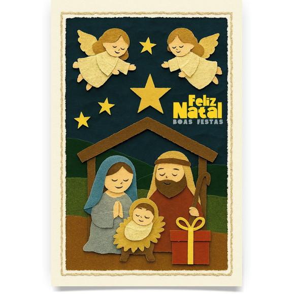 Cartão de Natal Personalizado com Dobra