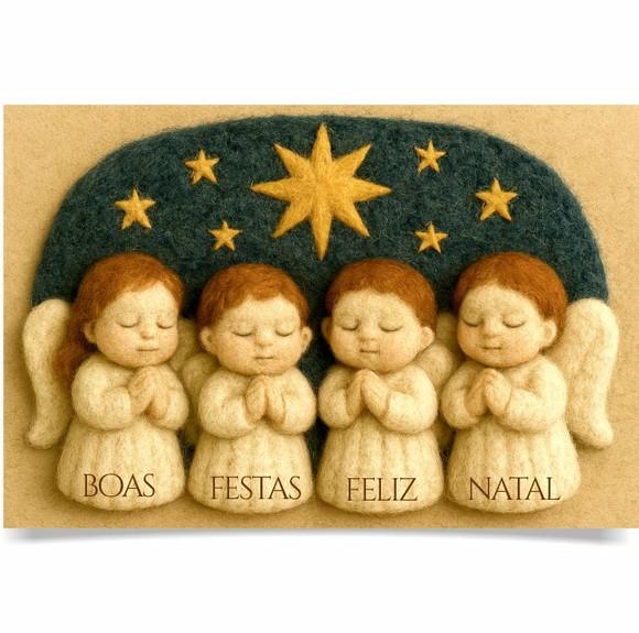 Cartão de Natal Personalizado com Dobra