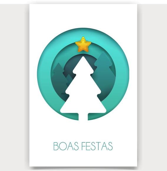 Cartão de Natal Personalizado com Dobra