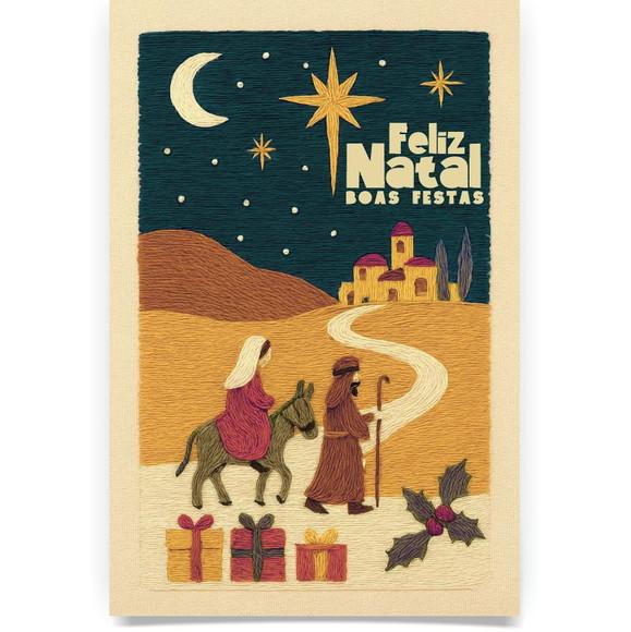 Cartão de Natal Personalizado com Dobra