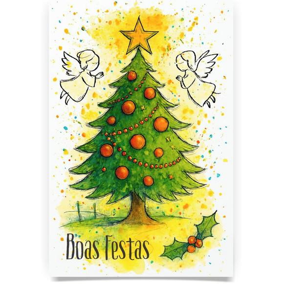 Cartão de Natal Personalizado com Dobra