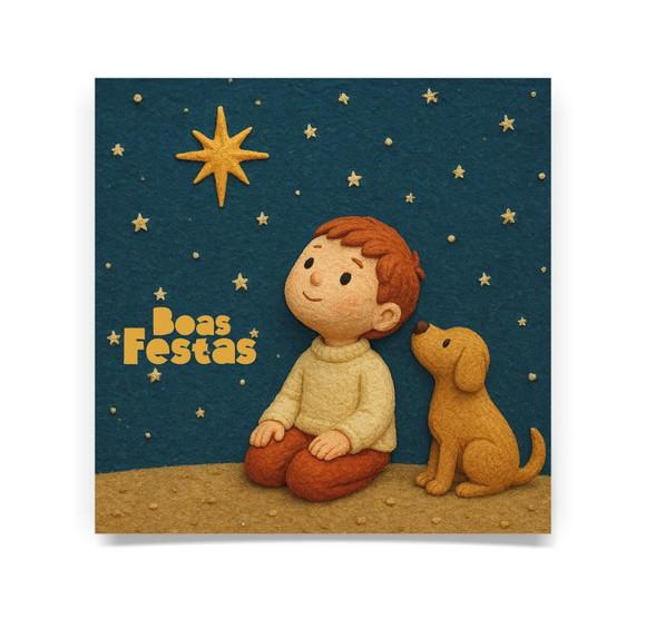 Cartão de Natal Quadrado Personalizado Reciclado 41-018