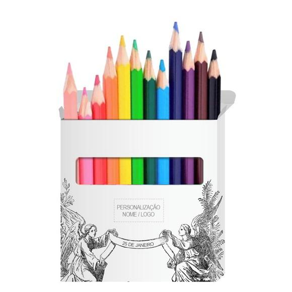 Cartão de Pintar + Lápis de Cor, Personalizados. Dois Anjos.