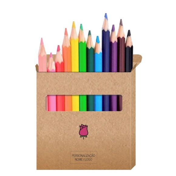 Cartão de Pintar + Lápis de Cor, Personalizados. Rosa,