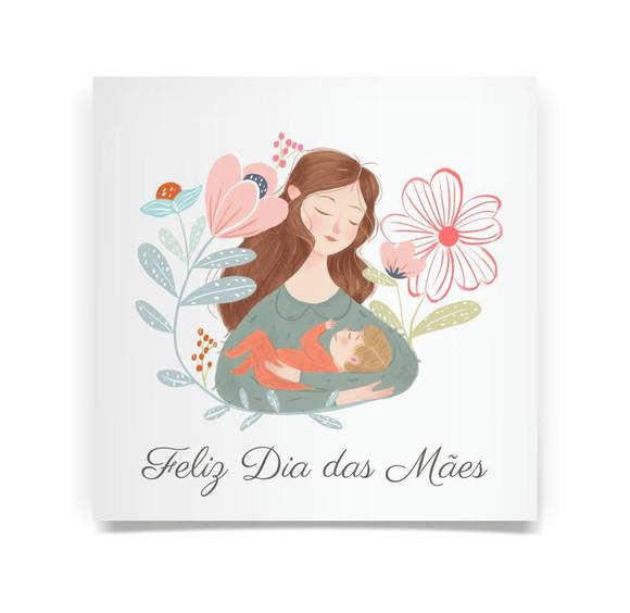 Cartão Dia das Mães, com Dobra, Quadrado. M3