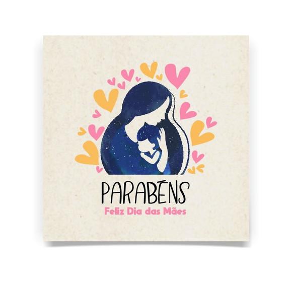 Cartão Dia das Mães, com Dobra, Quadrado. M5