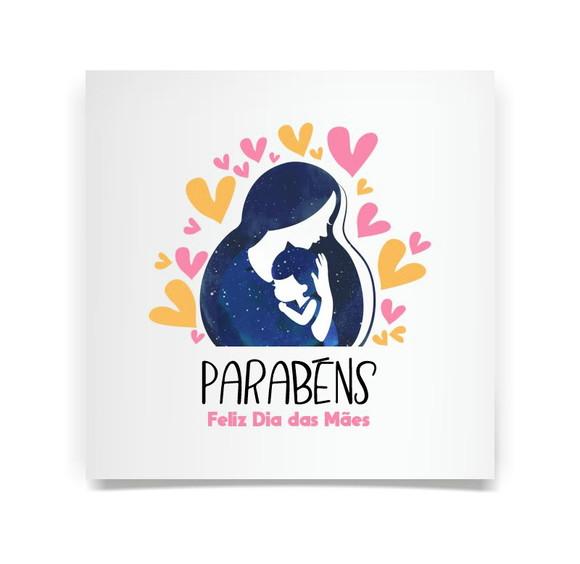 Cartão Dia das Mães, com Dobra, Quadrado. M5