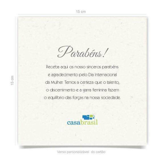 Cartão Dia Internacional da Mulher, com dobra, quadrado.