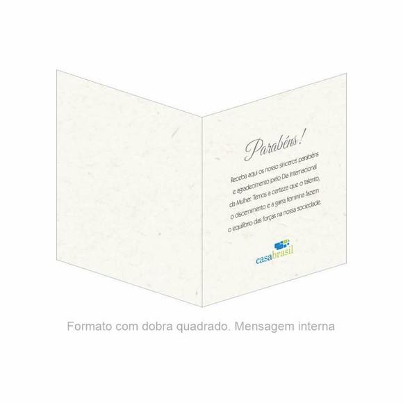 Cartão Dia Internacional da Mulher, com dobra, quadrado.