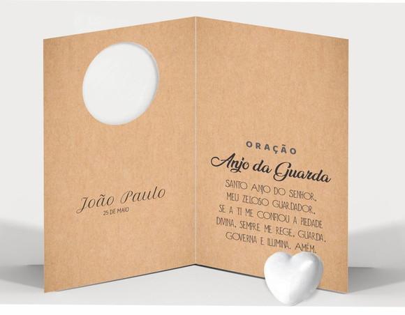 Cartão Maternidade Person. c/ Aplique Mini Coração Branco