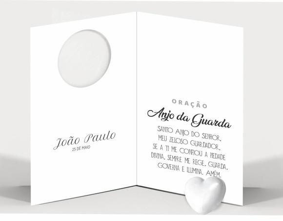 Cartão Maternidade Person. c/ Aplique Mini Coração Branco