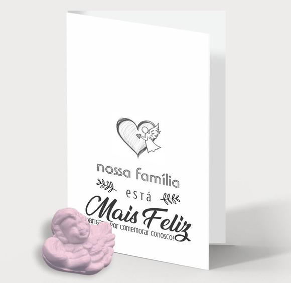 Cartão Maternidade Person. c/ Aplique Mini Sabonete Anjinho