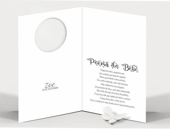 Cartão Maternidade Personalizado c/ Aplique Borboleta.