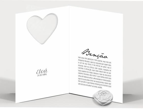 Cartão Maternidade Personalizado c/ Aplique Mini Flor Branca