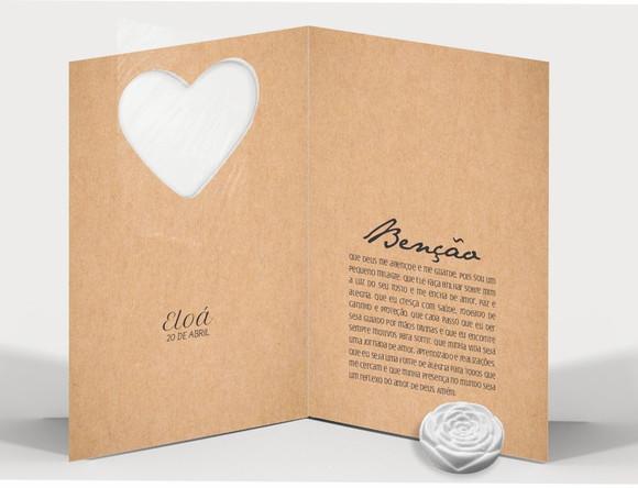 Cartão Maternidade Personalizado c/ Aplique Mini Flor Branca