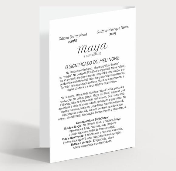 Cartão Maternidade Personalizado c/ Aplique Mini Flor Branca