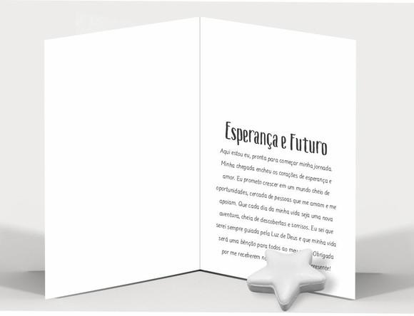 Cartão Maternidade Personalizado c/ Aplique Sabonete Estrela