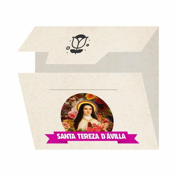 Cartão Person. + Medalhinha de Santa Terezinha das Rosas