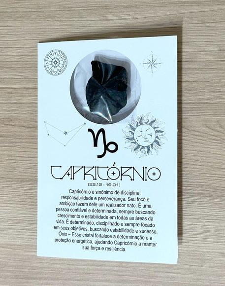 Cartão Person. Capricórnio + Ônix. Pct c/ 12 Kits.