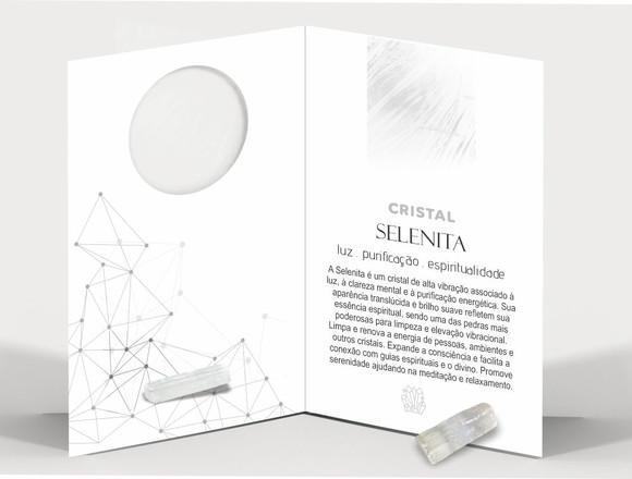 Cartão Person. Signo Libra + Selenita. Pct c/ 12 Kits.