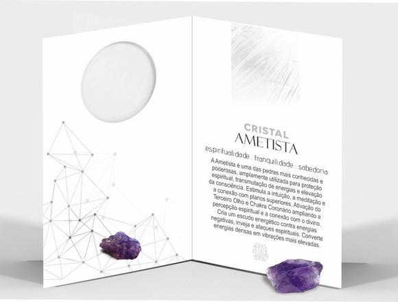 Cartão Person. Signo Peixes + Ametista. Pct c/ 12 Kits.
