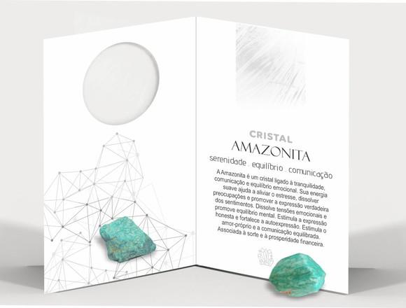 Cartão Person. Signo Virgem + Amazonita. Pct c/ 12 Kits.