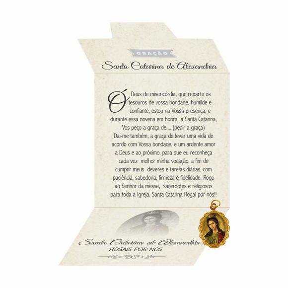 Cartão Personaliz. + Medalhinha Santa Catarina de Alexandria
