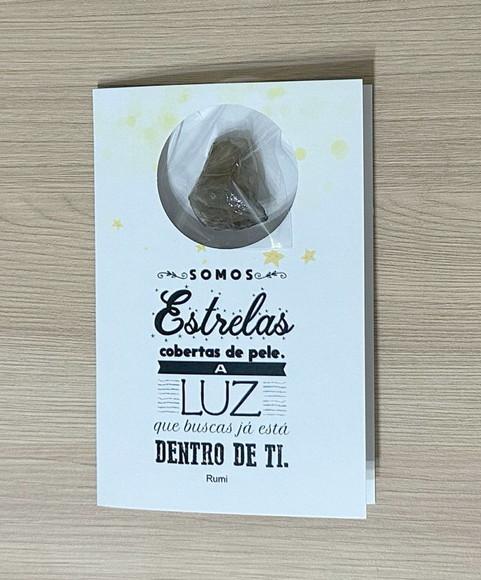 Cartão Personalizado + Cristal Citrino. Pct c/ 12 Kits.