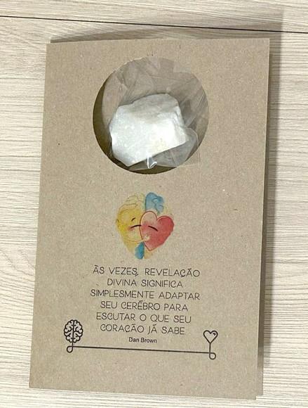 Cartão Personalizado + Cristal Dolomita. Pct c/ 12 Kits.