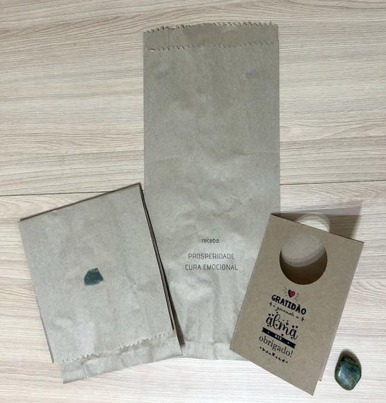 Cartão Personalizado + Cristal Jade. Pct c/ 12 Kits.