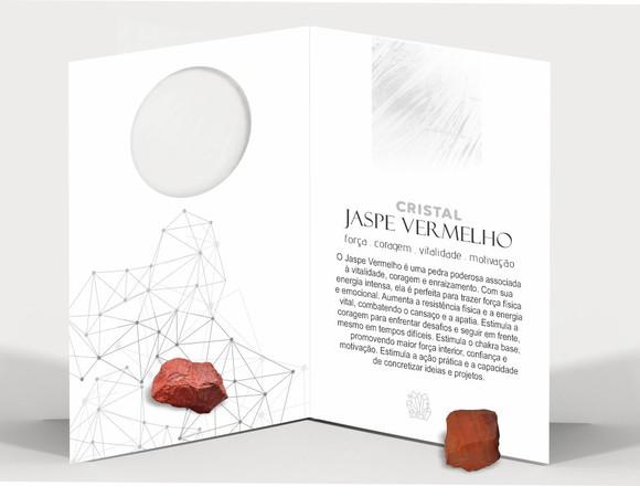Cartão Personalizado + Cristal Jaspe Vermelho. Pct C/12 Kits