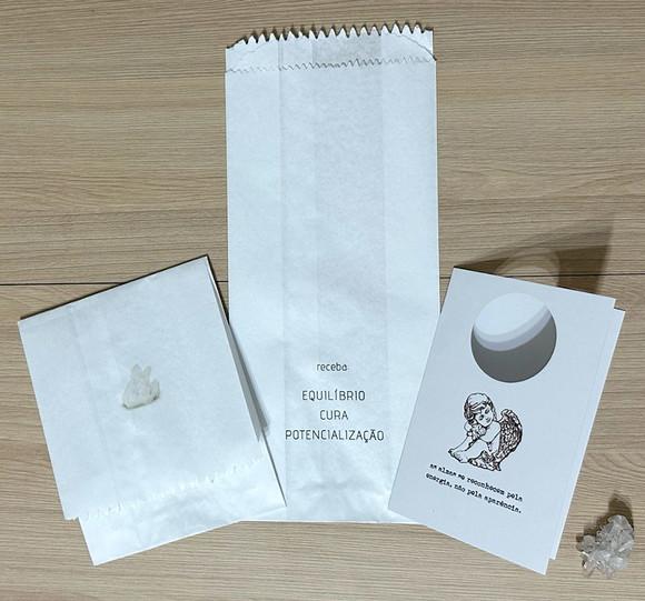 Cartão Personalizado + Cristal Mini Drusa. Kit C/12
