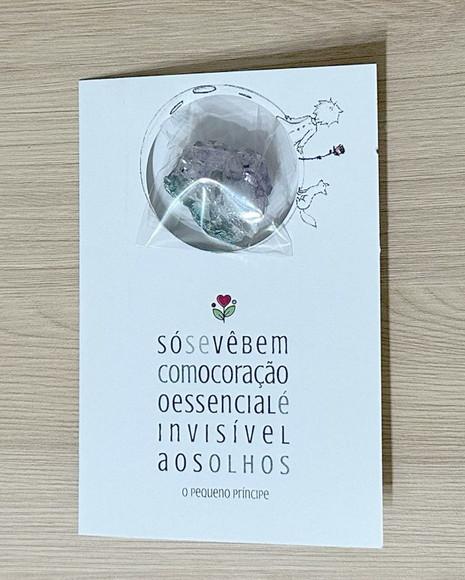 Cartão Personalizado + Cristal Mini Drusa Ametista. Kit C/12