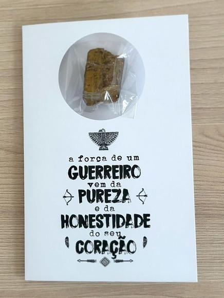 Cartão Personalizado + Cristal Olho de Tigre. Pct c/ 12 Kits
