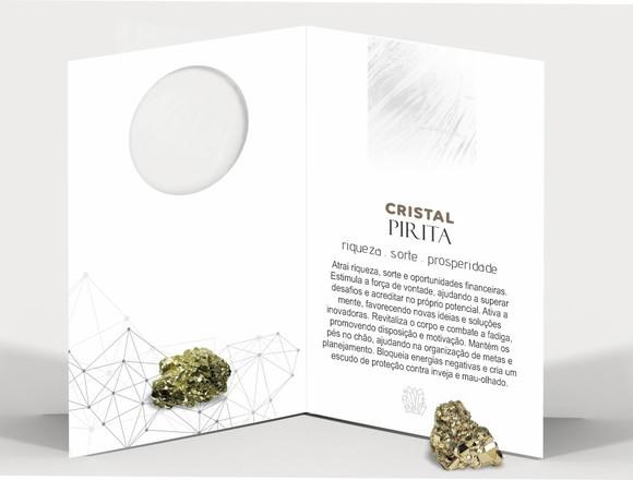 Cartão Personalizado + Cristal Pirita. Pct c/ 12 Kits.