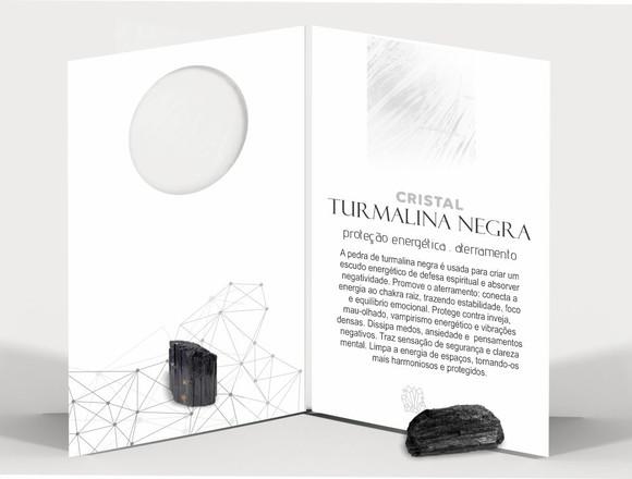 Cartão Personalizado + Cristal Turmalina Negra. Pct C/12kits