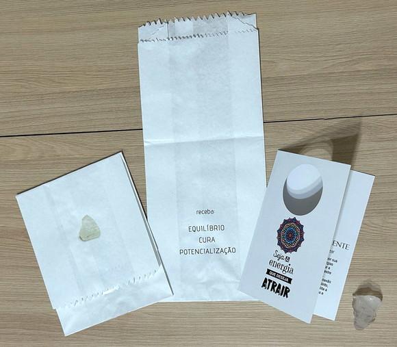 Cartão Personalizado + Cristal Transparente. Pct c/ 12 Kits.