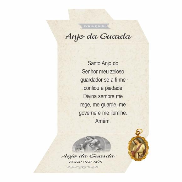 Cartão Personalizado + Medalhinha Anjo da Guarda