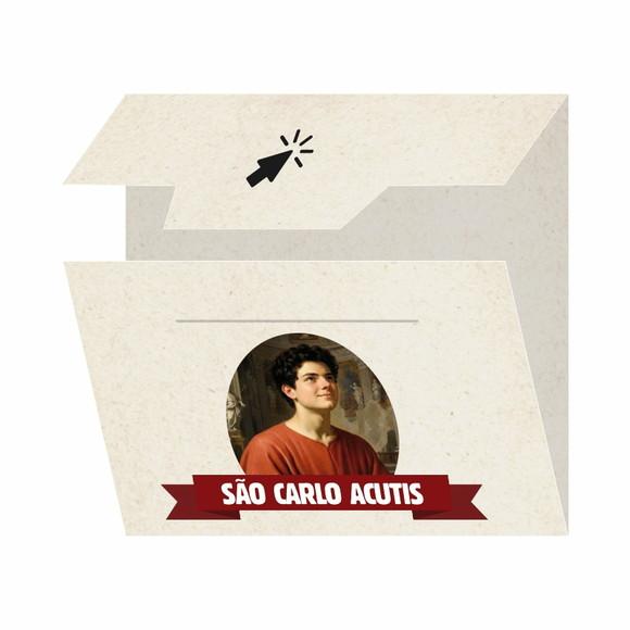 Cartão Personalizado + Medalhinha de Carlo Acutis