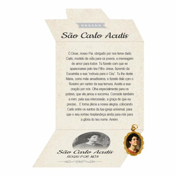 Cartão Personalizado + Medalhinha de Carlo Acutis