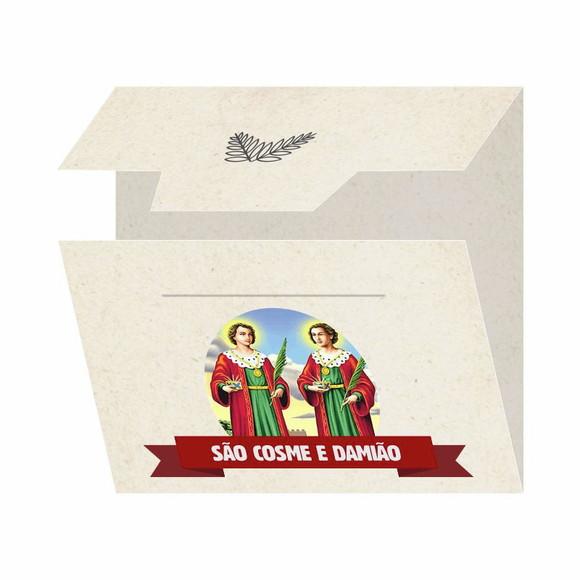 Cartão Personalizado + Medalhinha Cosme e Damião