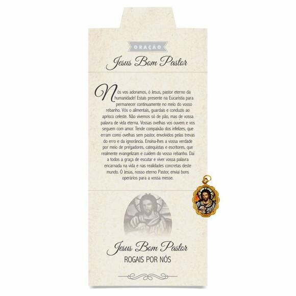 Cartão personalizado + medalhinha de Jesus Bom Pastor