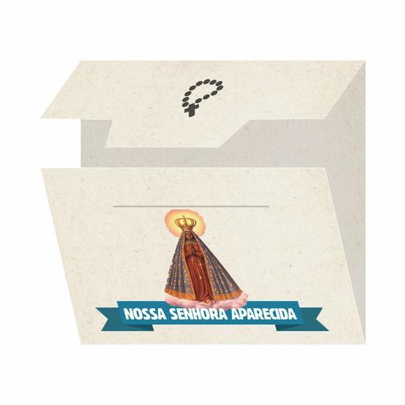 Cartão personalizado + medalhinha de N. Sra. Aparecida