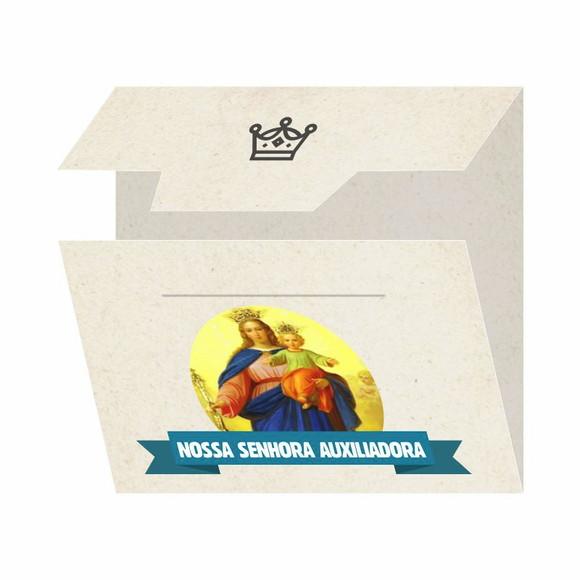 Cartão personalizado + medalhinha de N. Sra. Auxiliadora